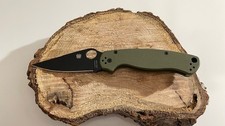 SPYDERCO Folding Knife Golden.Colorado U.S.A. Earth CPM S30V Olive Handle Black picture
