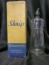  Sheaffer’s Skrip Writing Ink 232 Blue Black 32oz. Glass Bottle original box picture