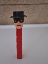 Vintage 1965 No Feet Zorro PEZ Dispenser with Curved  Mask, Red Stem, Austria picture