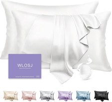 100% Silk Pillow Cases 2 Pack Standard Size Mulberry Silk Pillowcase Set of 2... picture