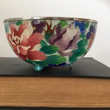 Vtg Japanese  plique a jour bowl picture