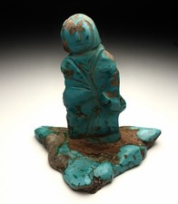 Rare Mid Century Native Zuni Turquoise Maiden Fetish By Teddy Weahkee (d.) picture