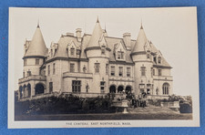Antique undivided postcard rppc THE CHATEAU East Northfield MA, group of people picture