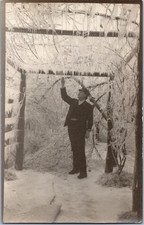 Man in Winter Scene - RPPC picture