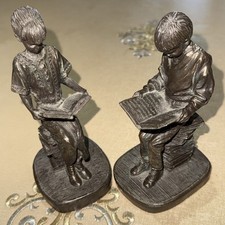 2 Genesis Fine Arts Ireland Sculptures Study time Boy & Girl  Figurines picture