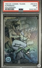 1993 SKYBOX DC COSMIC TEAMS HOLOGRAMS #DCH15 SUPERMAN PSA 9 SUPER RARE picture
