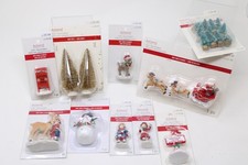 Ashland Tiny Treasures Christmas Miniatures Lot 10 Santa Sleigh Snowman Trees picture