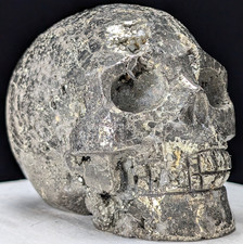 Pyrite Skull Carving Druzy Large Big Huge Crystal Chakra Gemstone picture