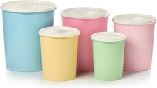 Tupperware Heritage Collection 10 Piece Nested Canister Set in Vintage Colors, D picture