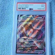 Pokémon 2021 Fusion Strike Mew VMAX 114/264 Full Art PSA 9 Cert 146061058 picture
