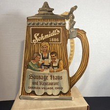 Vintage Schmidts Sausage Haus And Restaurant Growler Menu German Village Ohio picture