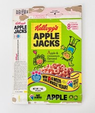 Vintage 1976 Kellogg's Apple Jacks Cereal Box Kite Premium Kids Food Advertising picture
