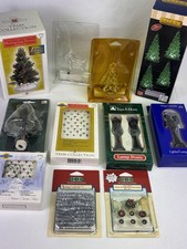 Vintage Christmas Village Accessories Lot Lemax Trim A Home Lighted Trees Lamps picture