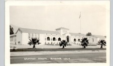 GRAMMAR SCHOOL burbank ca c1920 postcard california real photo rppc picture