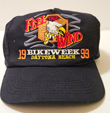 Vintage 1999 Daytona Beach Bike Week Hat Cap Feel The Wind Eagle Snapback CSI picture