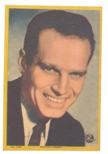 Charlton Heston 1959 Vintage Movie Star Color Photo Trading Card Hollywood picture