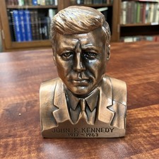 John F. Kennedy Bronze Tone Metal Bust Bank 1917-1963 “Concord Liberty Savings” picture