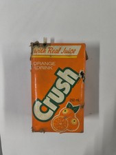 Vintage Crush Orange Drink Juice Box 250mL Canada 1980s Tetra Brik RARE picture