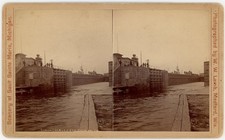 MICHIGAN STEREOVIEW - Sault Ste Marie - Empty Lock - WW Lamb 1880s picture