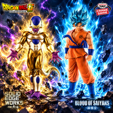 DRAGON BALL Golden Frieza & Super Saiyan Blue Goku Super Figure Set 2PCS Japan picture