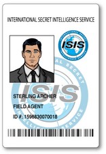STERLING ARCHER FROM ARCHER ID NAME BADGE TAG PROP HALLOWEEN COSPLAY MAGNET BACK picture