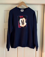 Vintage 90’s Mickey Mouse The Disney Store Navy Crewneck Sweatshirt Size XL picture