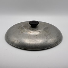 Vintage Wagner Ware Aluminum Replacement Pot Pan Lid Silver 11 Inch Black Knob picture