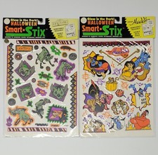 Vintage New 1990s Disney Aladdin Lion King Halloween Stickers Smart Stix Decals picture