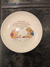 Vintage 1940s Children's Prayer Plate Copr C. S. Applegath, Ashtabula, OH EC picture
