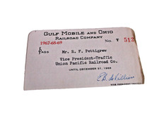 1967 1968 1969 MOBILE AND OHIO RAIL ROAD EMPLOYEE PASS #512 picture