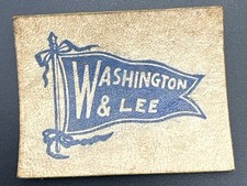 c1910 L21 Washington & Lee University College Pennant Tobacco Leather Antique picture