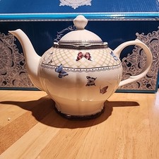 Fanquare 21-Piece British Porcelain Tea Sets of 6, Butterfly 1 Chipped Tea Cup picture