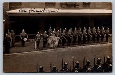 C1912 RPPC GERMANY MILITARY RESIDENCE GUARDS FLAG RIFLES SWORDS DRUMMER picture