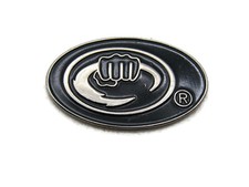 Tapout Pin Vintage MMA Fist Logo Badge Black & Silver Metal Oval Missing Back picture