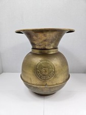 Vintage All Famous Havana 5c Cigars Brass Spittoon picture