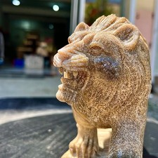 6.94LB Rare and high-quality Madagascar agate lion carving decorative specimen picture