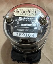 Westinghouse Vintage Electric Meter and Base 120 Volt 5 Amp Clean Working picture