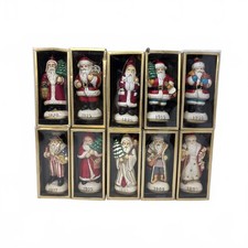 Vintage 1984 Memories of Santa Ornaments Lot of 10 Boxed Don Warning picture