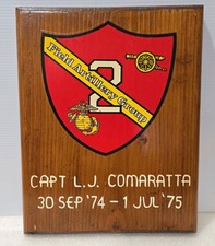 USMC Marine Corps 2nd Field Artillery Group Service Award Wood Plaque 1974-1975 picture
