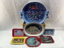 Bundle of 7 Vintage Coca‑Cola Trays – Large + Small – Mixed Designs picture