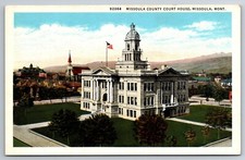 Missoula, MT, Missoula County Court House, Aerial View, Vintage Postcard picture