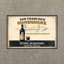 The San Francisco Handshake Metal Sign 12” Bar Bartender Fernet Branca ON picture