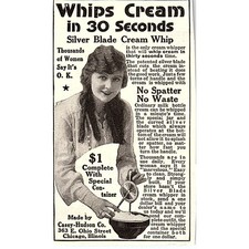  Casey-Hudson Co Silver Cream Whip Chicago 2x4 c1915 Ad AF6-M3 picture
