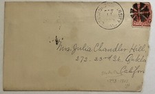 FANCY CANCEL 1890s OAKLAND CALIFORNIA COVER SENT FROM STANFORD UNIVERSITY picture