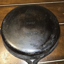 Griswold Cast Iron No. 8 Frying Pan Erie PA 704  Double Pour Spout flat picture