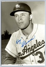 Roy Gleason Autographed Photo Los Angeles Dodgers Baseball 1957 Vintage picture