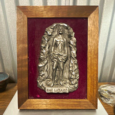 Saint Lazarus / San Lazaro Pewter Peltro cesselato a Mano made in Italy picture