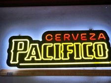 Pacifico Cerveza Beer Mexican Sugar Skull Fish Boat LED Bar Sign New Authentic picture