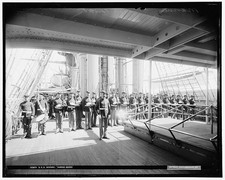 Photo:U.S.S. Newark Marine Guard 1900s Sailors on Ship Deck picture