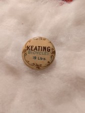 1890s Keating Bicycles celluloid advertising lapel button picture